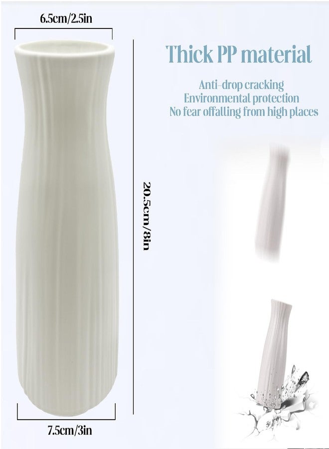 Casavibe Unbreakable Vase for Flowers,White Plastic Vase Minimalist Style Suitable for Modern Home Decoration Living Room Dining Table Centerpiece Perfect Wedding Birthday Gift Giving - Image 2
